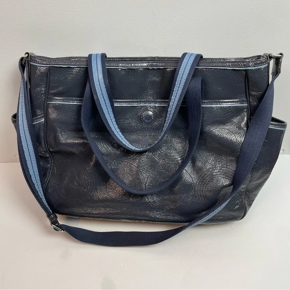 Coach Gray & Blue Diaper Tote Bag - Picture 2 of 7